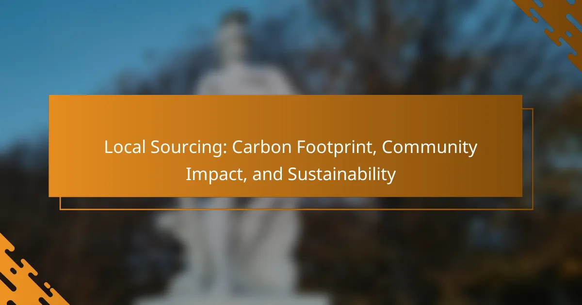Local Sourcing: Carbon Footprint, Community Impact, and Sustainability