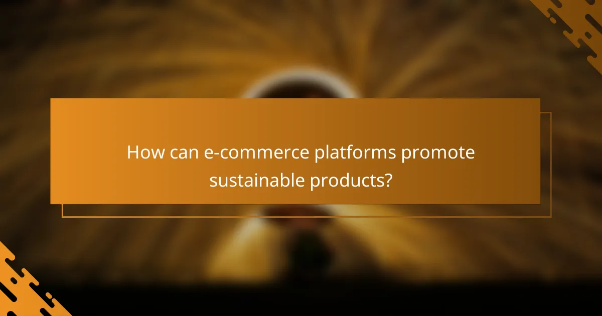 How can e-commerce platforms promote sustainable products?