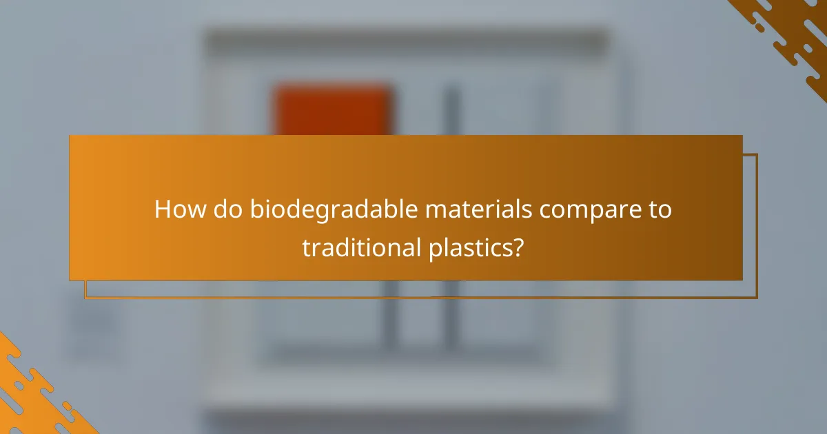 How do biodegradable materials compare to traditional plastics?