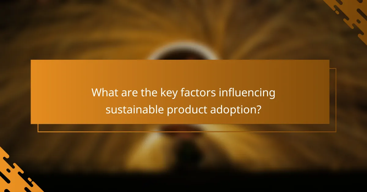 What are the key factors influencing sustainable product adoption?