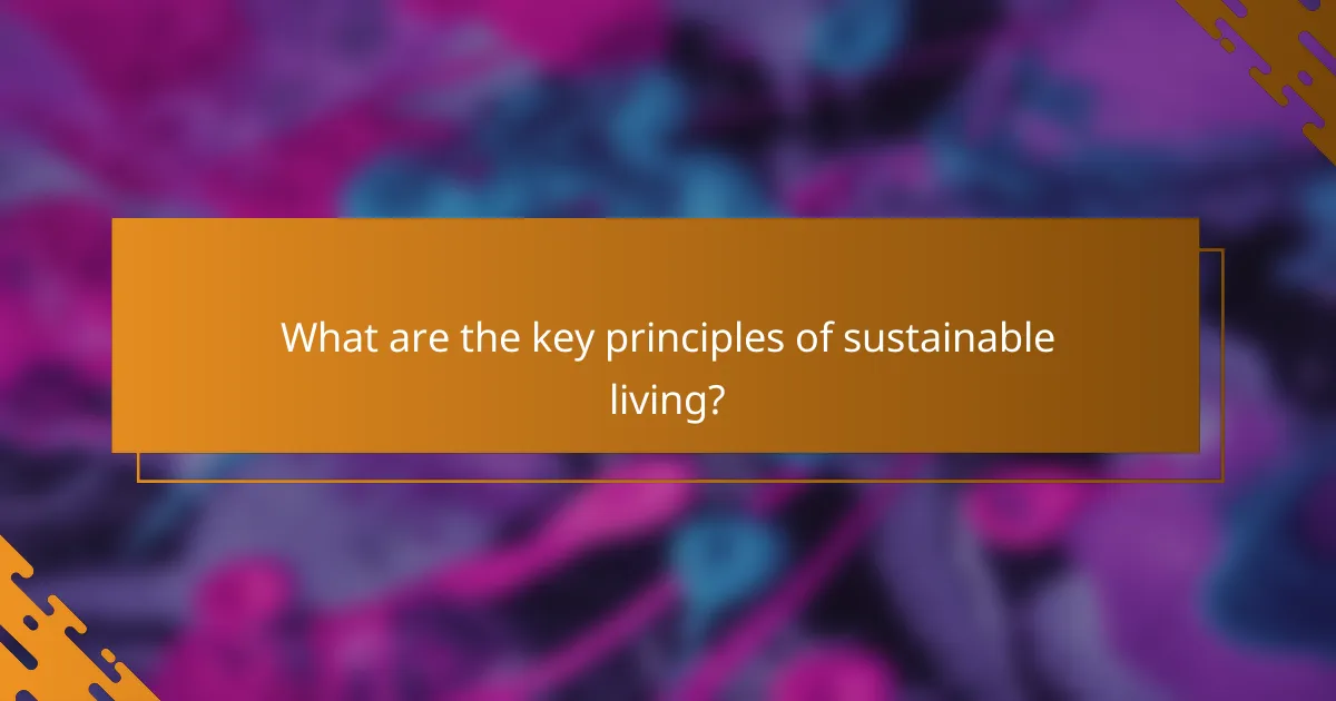 What are the key principles of sustainable living?