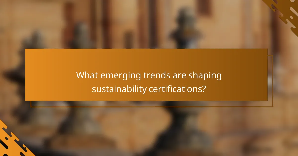 What emerging trends are shaping sustainability certifications?